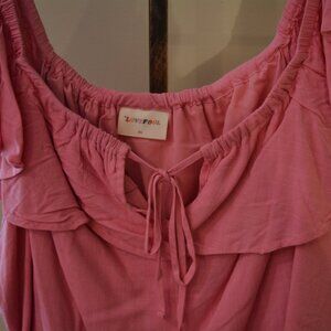 💖 LoveFool Pink Ruffle Cold-Shoulder Top – Plus Size 4X – NWT